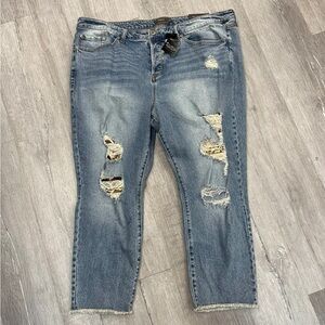 Torrid Light Wash Gold Sequin Jeans - New - Size 20 SHORT